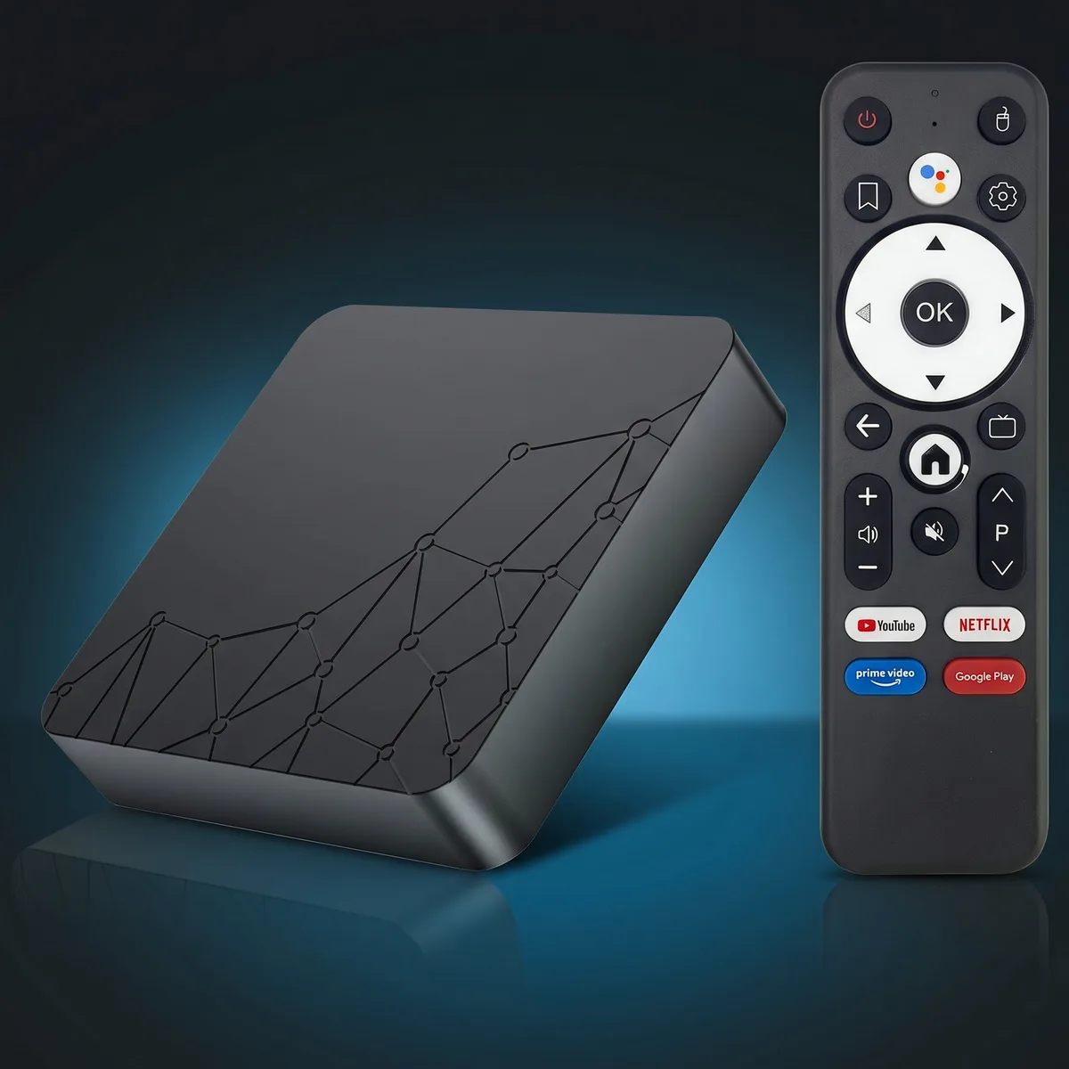 Android 14 TV Box met afstandsbediening voor lunex4ktv