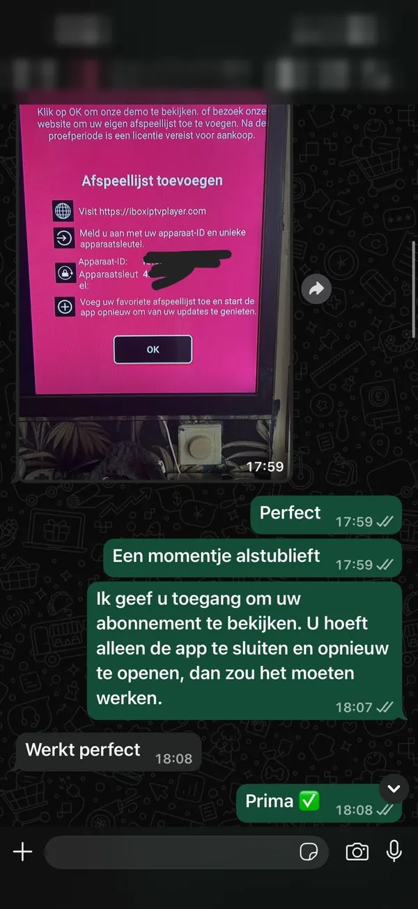 Echte WhatsApp-review van een klant