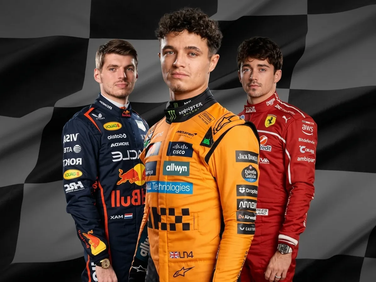 Verstappen, Norris en Leclerc